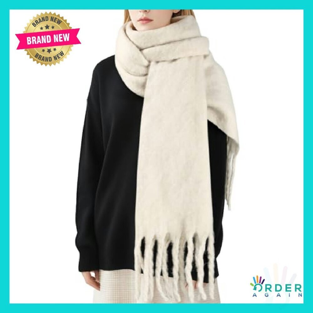 Oversized Winter Scarf Luxurious Cashmere Feel Soft Warm Elegant Chic Accessory - Picture 2 of 8